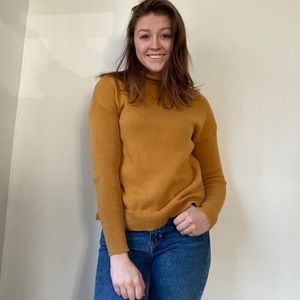 Mustard yellow turtleneck sweater
